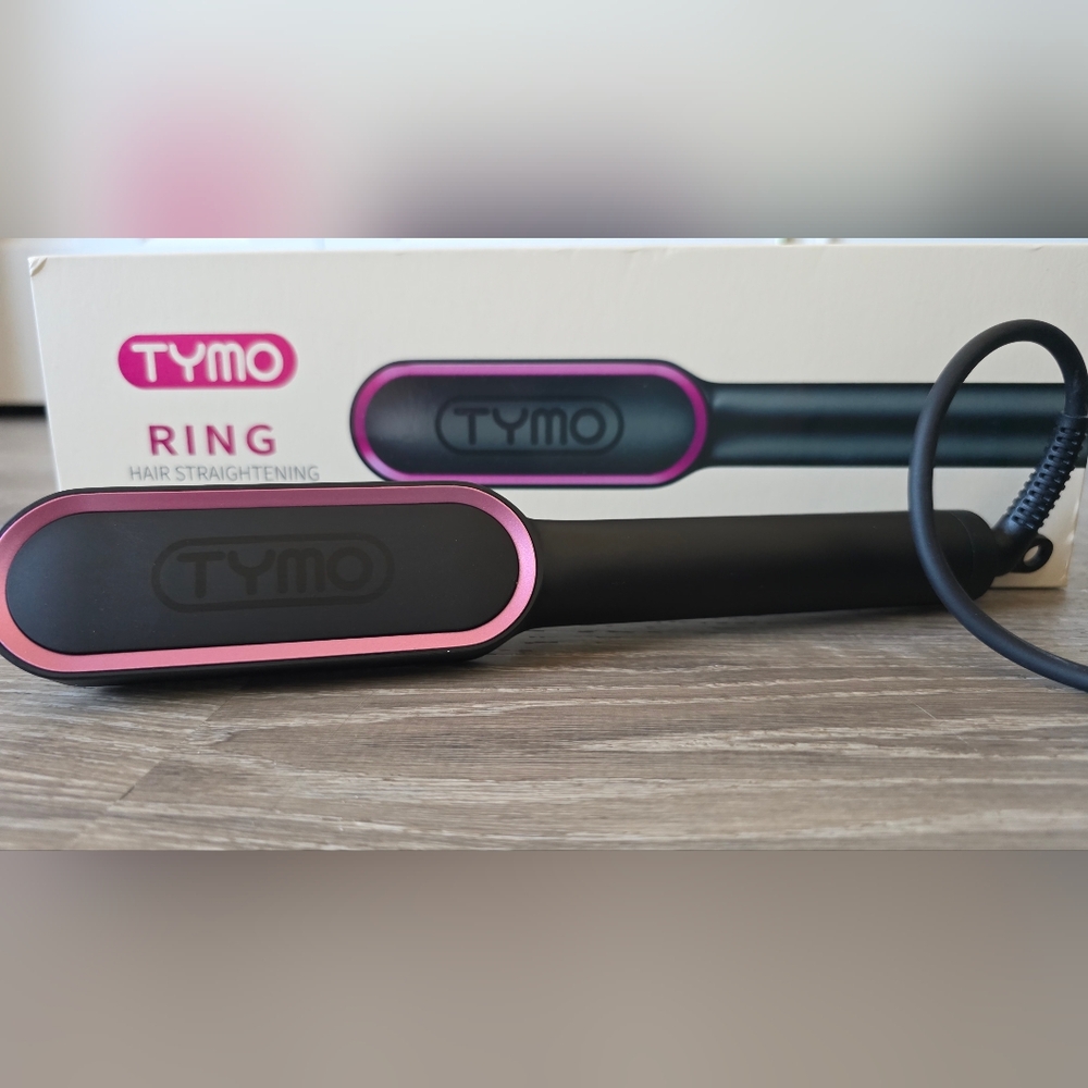 TYMO Hair Straightening Brush - Black and Pink